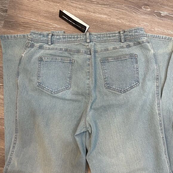 NWT Ellen Tracy Jeans Indigo Style80484203  Size 14 Wide Leg Casual Full - Picture 5 of 13